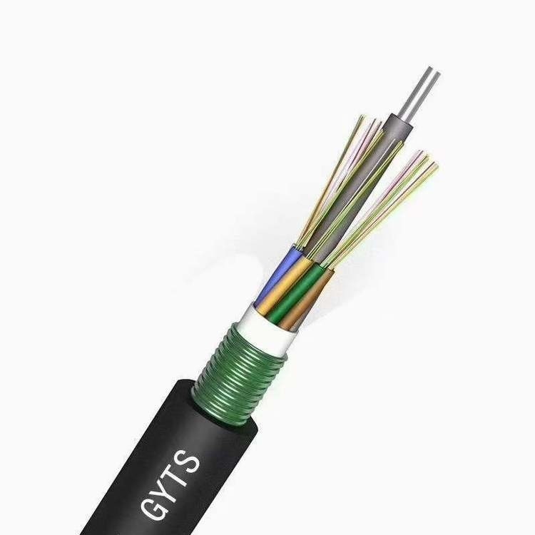 Outdoor 24 Core GYTS FTTH สายเคเบิลใยแก้วนำแสง G652D โหมดเดียวสำหรับการสื่อสาร