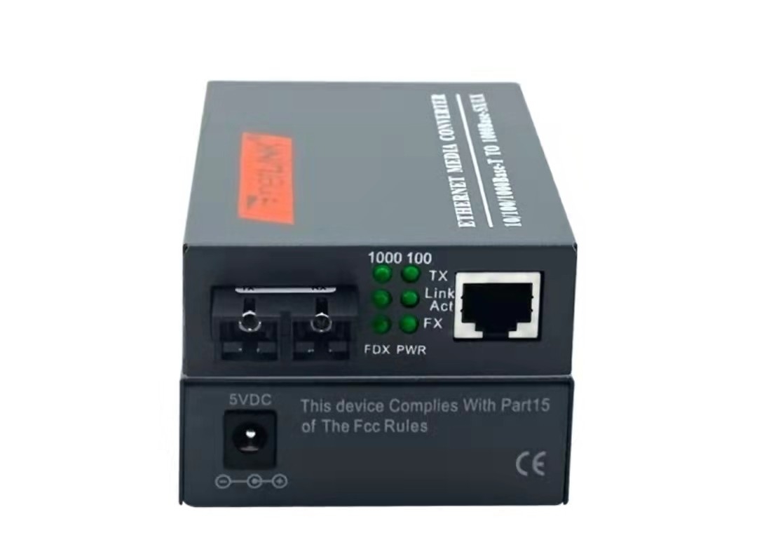 HTB-GS-03 เครื่องรับส่งสัญญาณไฟเบอร์ออปติก 10/100/1000M 20KM 1310nm Single Mode Double Fibers