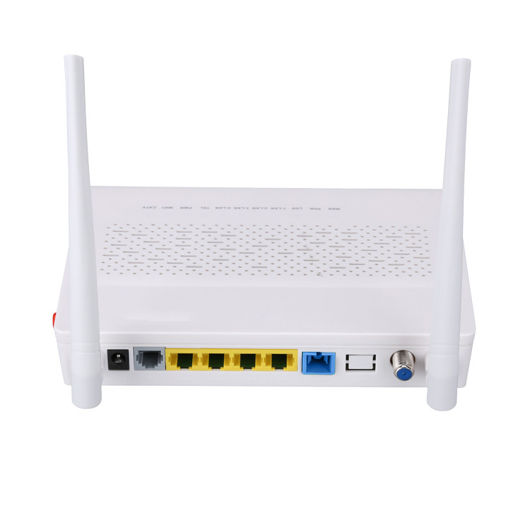 TX 1310nm RX 1490nm FTTH ONU ONT 3FE 1GE WIFI POTS CATV 2T2R โหมด 5DBI ได้รับความถี่ 2.4G