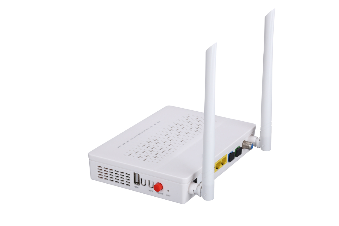 โหมด 2T2R GPON EPON ONU 3FE 1GE WIFI POTS CATV โมเด็มไฟเบอร์คู่ FTTH ONU