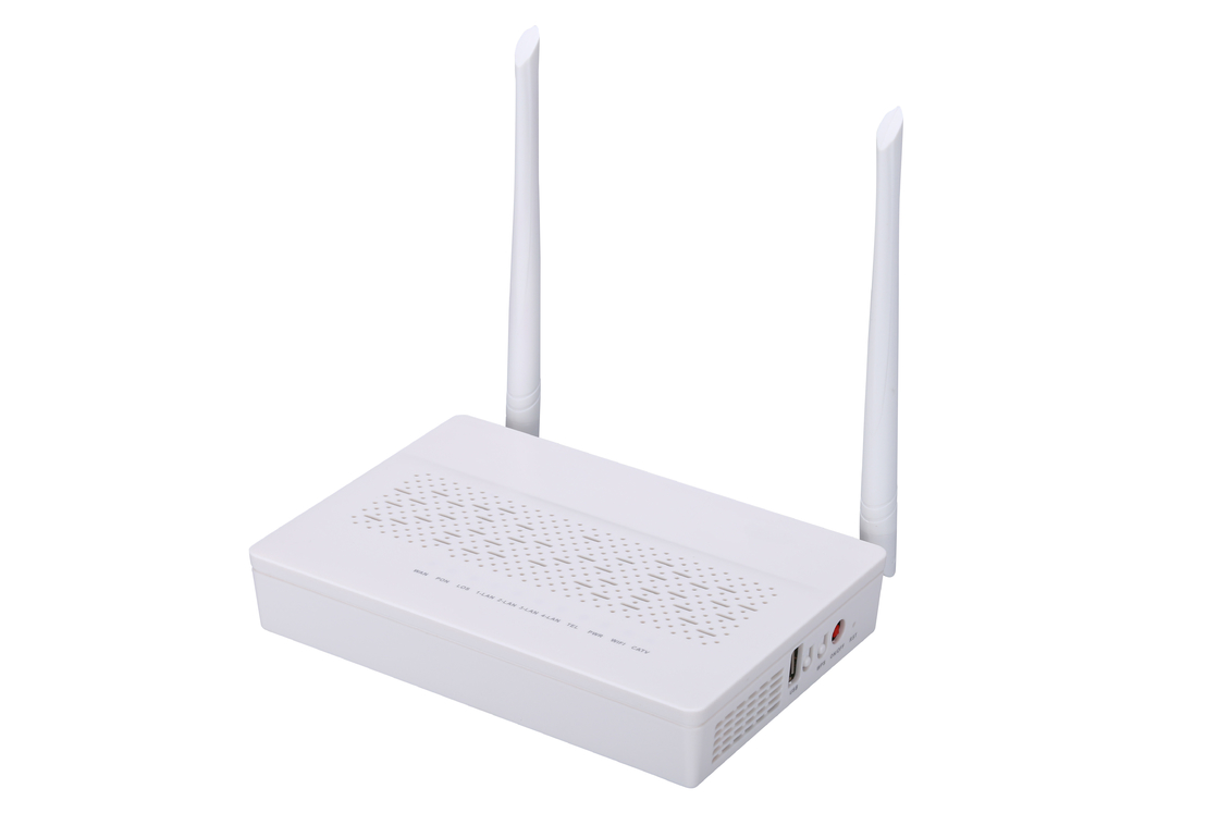 โหมด 2T2R GPON EPON ONU 3FE 1GE WIFI POTS CATV โมเด็มไฟเบอร์คู่ FTTH ONU