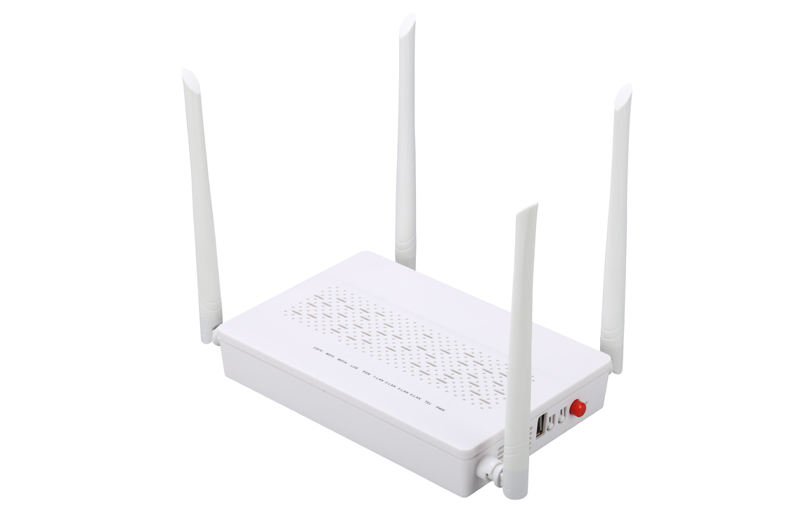 4GE 2.4G / 5G WIFI POTS CATV GPON ONU โมเด็ม SC โหมดเดี่ยว Single Fiber