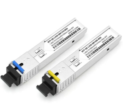 เครื่องรับส่งสัญญาณไฟเบอร์ออปติกโหมดเดียว SFP 1.25G 20km 1310 / 1550nm SC Connector BIDI
