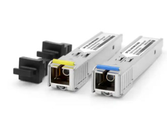 เครื่องรับส่งสัญญาณไฟเบอร์ออปติกโหมดเดียว SFP 1.25G 20km 1310 / 1550nm SC Connector BIDI