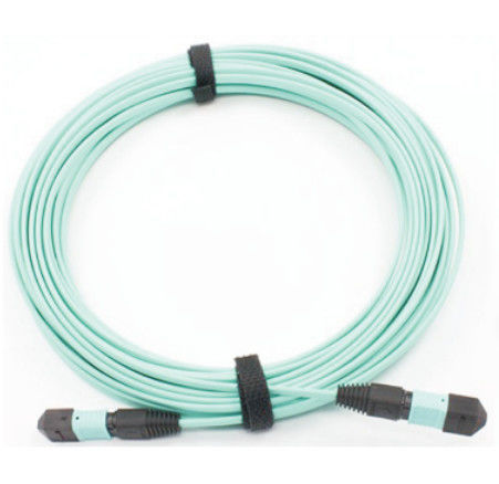 12 แกนไฟเบอร์ออปติก MPO OM3 40Gbps โปรโตคอล Aqua POLB CATV