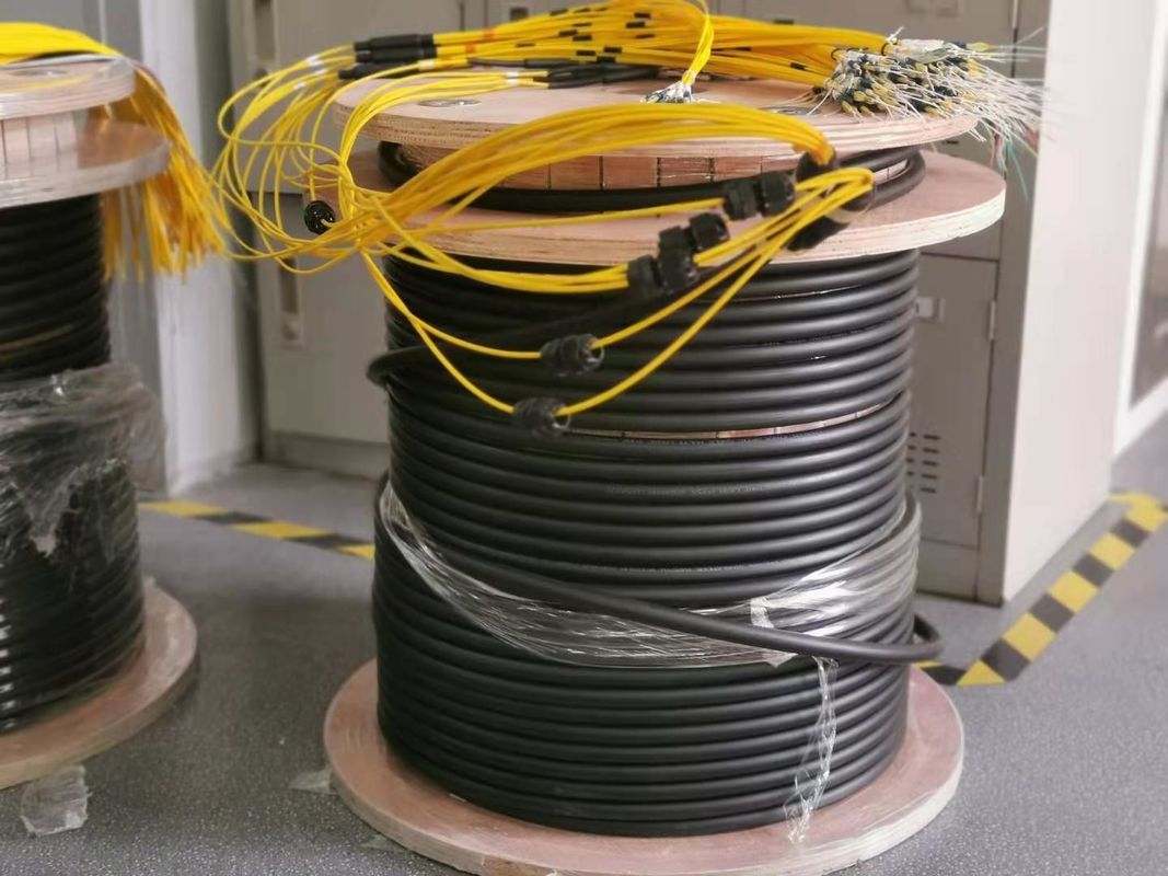 สายแพทช์ไฟเบอร์หุ้มเกราะสูญเสีย 3 มม., สายแพทช์ LC M12 ขั้วต่อกันน้ำ
