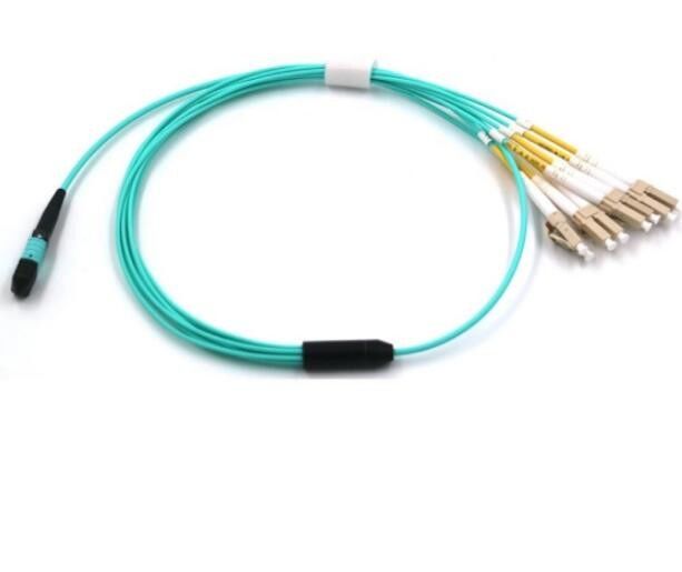 2M ไฟเบอร์ออปติก MPO 8 Core OM3 MM FANOUT LSZH 1310nm ทดสอบความยาวคลื่น