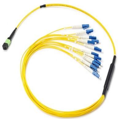 ตัวเชื่อมต่อไฟเบอร์ออปติก 12 แกน MPO, สายแพทช์ไฟเบอร์ออปติก MTP ถึง LC