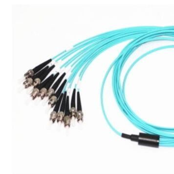 สายเคเบิล Trunk MPO ความหนาแน่นสูง, MPO ถึง ST สายแพทช์ไฟเบอร์ออปติก OM3 Type