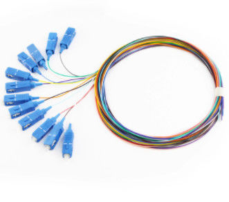 12 Cores 1M Optical Fiber Pigtail SC / UPC สำหรับโทรคมนาคม