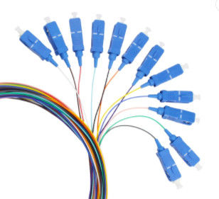 12 Cores 1M Optical Fiber Pigtail SC / UPC สำหรับโทรคมนาคม