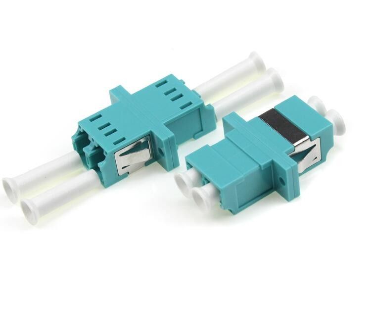 Lc เป็น Lc Fiber Adapter OM3 Symmetry Type Plastic UPC APC LC Duplex Adapter
