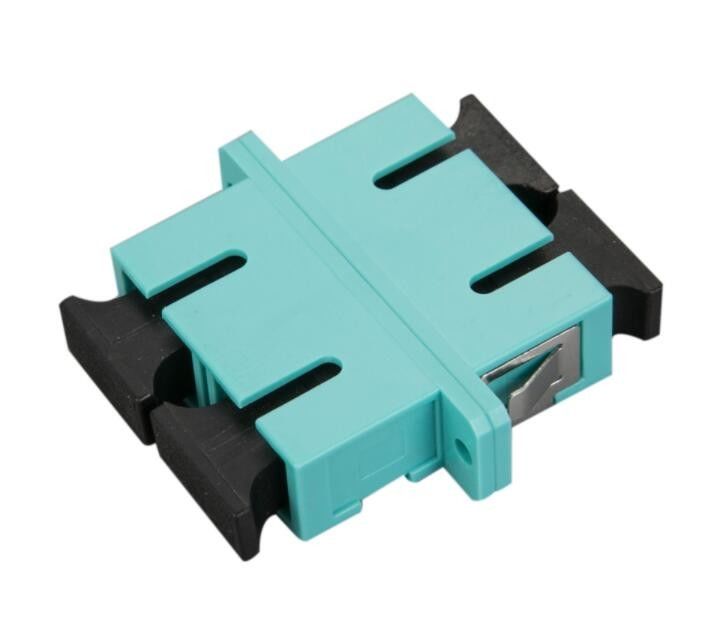 อะแดปเตอร์เครือข่ายไฟเบอร์ออปติก Aqua SC MM OM3 DX เชื่อมโลหะพร้อมหน้าแปลน