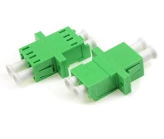 Multimode LC APC Duplex Adapter พร้อมหน้าแปลนสีเขียว