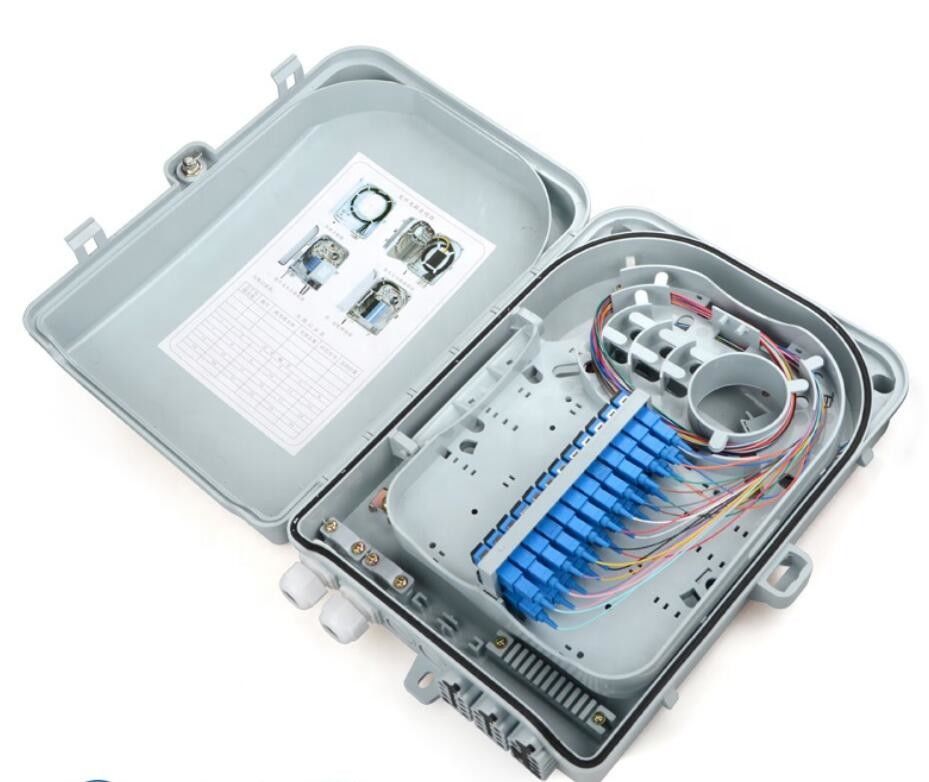 กล่องไฟเบอร์ออปติกผนัง 1:16 ตัวแยกเทปหรือ 24 แกนผมเปียและอะแดปเตอร์กล่อง FTTH FDB