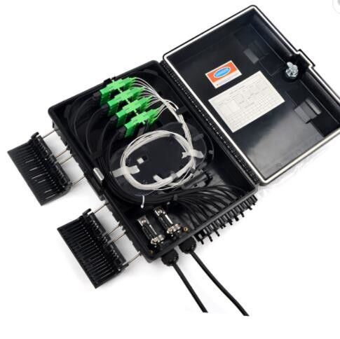 Terminal Box 16 Core Ftth 2 Inlet, 16 Outlet สำหรับ Drop Cables สายเคเบิลไฟเบอร์ออปติก Black Box