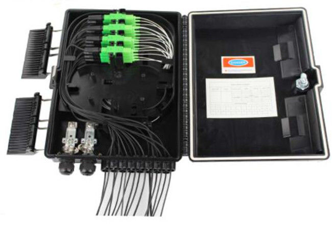 กล่องเทอร์มินัลกันน้ำ 2 ทางเข้า 16 เต้ารับ 16 พอร์ต Ftth กล่องกระจายไฟเบอร์ออปติก ABS / PC
