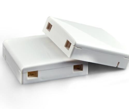 กล่องต่อสายไฟเบอร์ออปติก ISO FTTH ติดผนังในร่ม 2 พอร์ต ABS