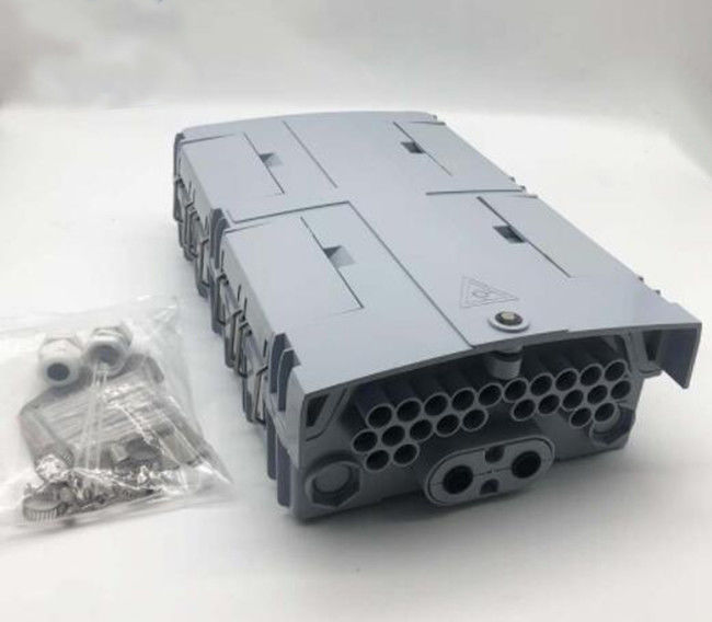 การกระจายไฟเบอร์ออปติกกลางแจ้งPC ABS 24 Core Fiber Optic Distribution Box IP65 GREY COLOR