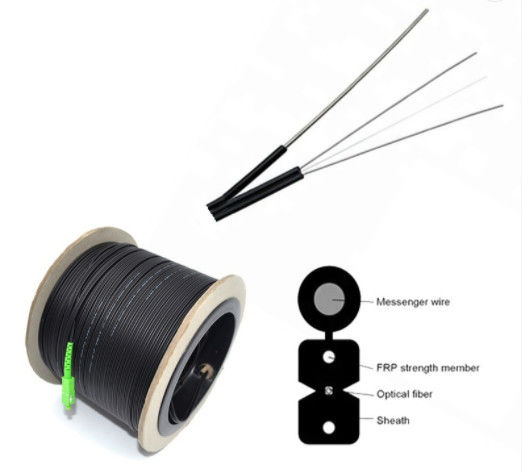 1/2 Core G657A1 Ftth Drop Cable มาตรฐาน IEC การสูญเสียการแทรกต่ำ