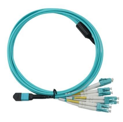 Mpo Lc Duplex 8F สายแพทช์ไฟเบอร์ออปติก 5 ม. สายเคเบิล PC APC Polish