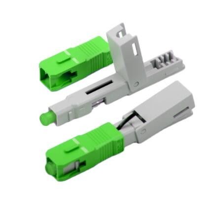 0.9 มม. สายเคเบิล SC APC Fiber Fast Connector IEC FTTH Drop Cable Connector