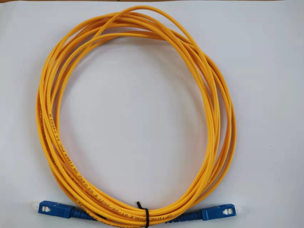 สายแพทช์ไฟเบอร์ออปติก PVC 5 ม. Simplex Singlemode SC UPC 3.0mm เส้นผ่านศูนย์กลาง