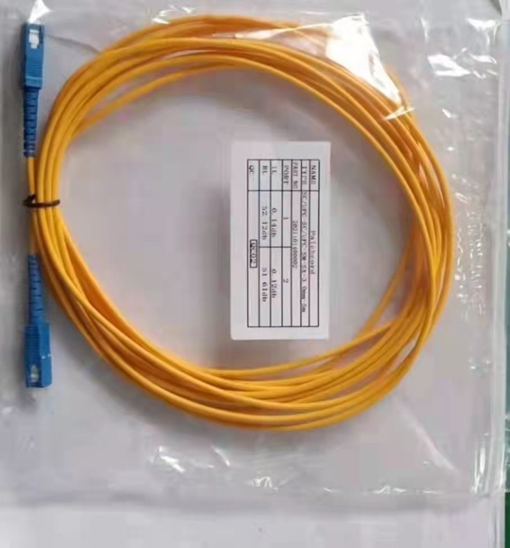 สายแพทช์ไฟเบอร์ออปติก PVC 5 ม. Simplex Singlemode SC UPC 3.0mm เส้นผ่านศูนย์กลาง