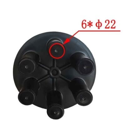 6 พอร์ตปิดข้อต่อสายเคเบิลใยแก้วนำแสง 24F 48F 72F 96F PP PC วัสดุ ABS สีดำ