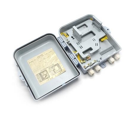 กล่องกระจายไฟเบอร์แบบติดผนัง 16 พอร์ต ODB ODP ABS กล่องต่อสายไฟเบอร์ออปติกกลางแจ้ง
