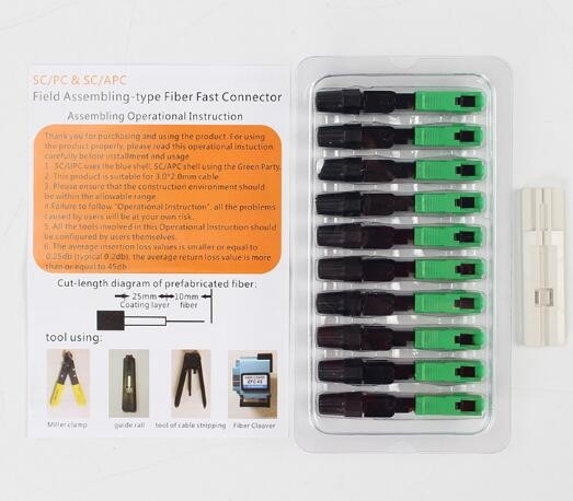 แม่พิมพ์เดี่ยวแบบฝังตัว SC APC Quick Connector การสูญเสียการแทรก 0.3DB Polishing Stype