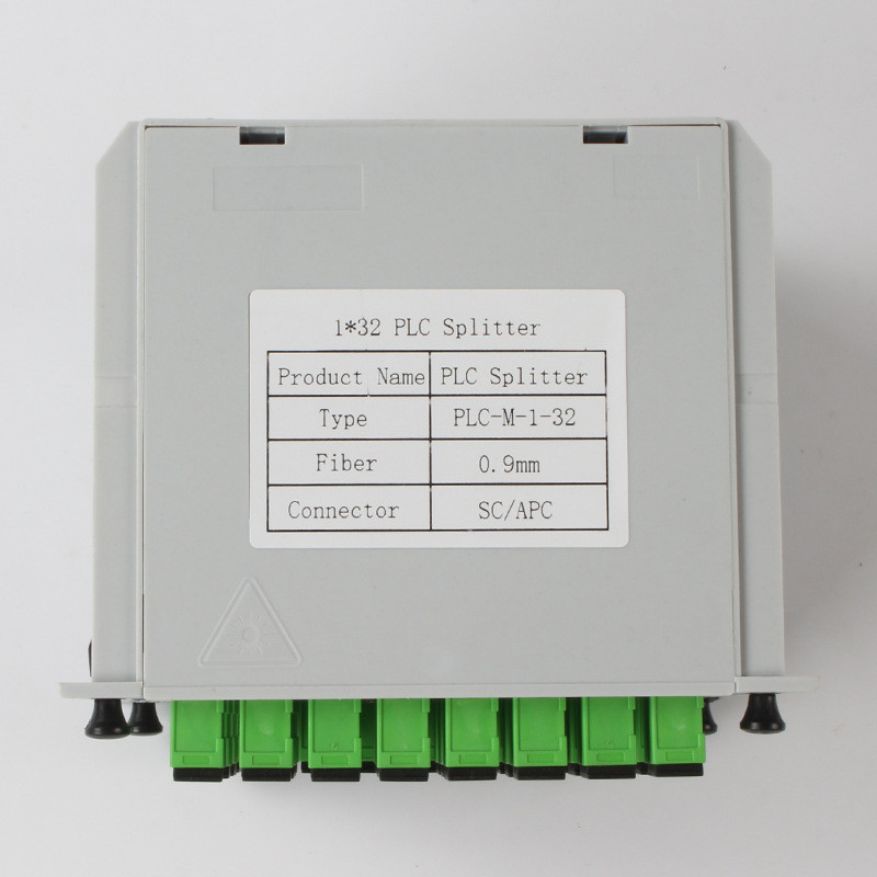 1X32 ไฟเบอร์แยก PLC ตัวเชื่อมต่อ SC APC 1310nm RL 55db ไฟเบอร์ 0.9mm