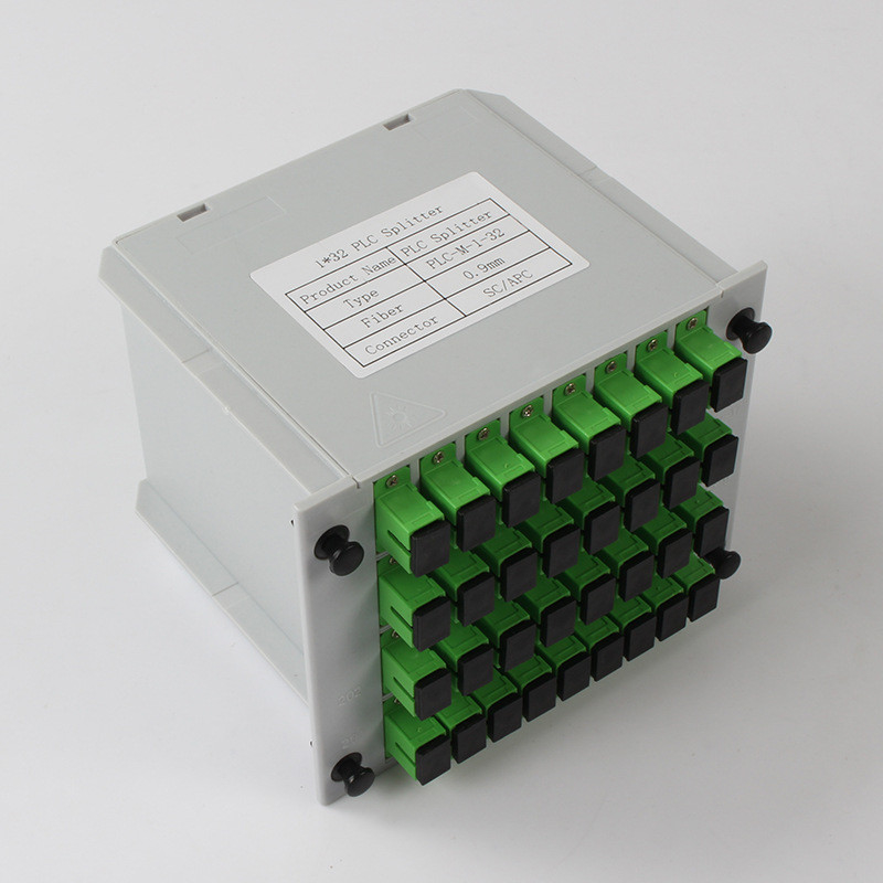 1X32 ไฟเบอร์แยก PLC ตัวเชื่อมต่อ SC APC 1310nm RL 55db ไฟเบอร์ 0.9mm